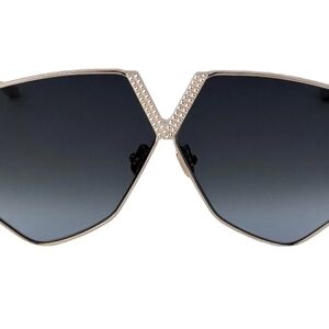 100% Authentic Valentino Garavani Silver Frame Black Gradient Women's Sunglasses
